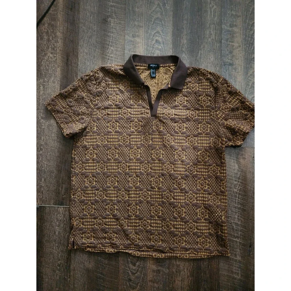 Mens L Rue 21 Textured Polo Shirt